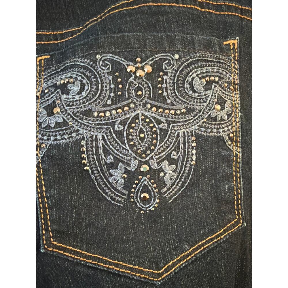 Gloria Vanderbilt Women's Plus Size Dark Wash Jordyn Skimmer Capri Jeans Size 16 - Picture 3 of 5